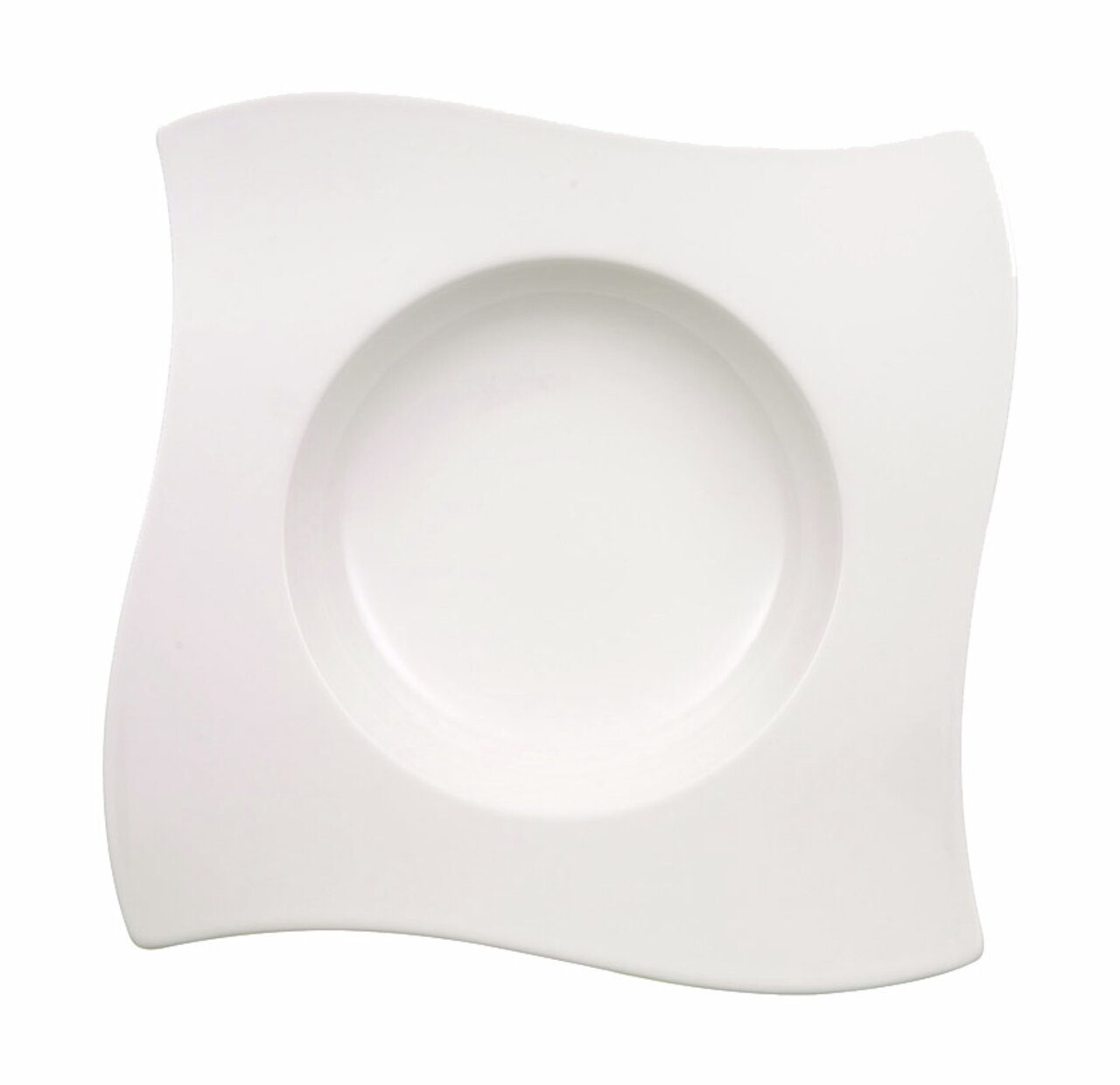 Suppenteller 24cm NewWave in moderner, wellenförmiger Form, Draufsicht