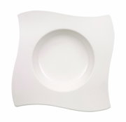 Suppenteller 24cm NewWave in moderner, wellenförmiger Form, Draufsicht