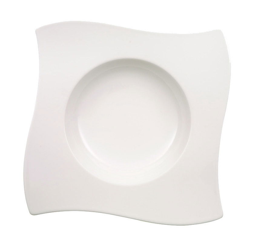 Suppenteller 24cm NewWave in moderner, wellenförmiger Form, Draufsicht