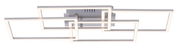 Moderne Deckenleuchte IVEN mit geometrischem Design, rechteckige Rahmen, silberne Farbe, seitliche Perspektive.