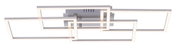 Moderne plafondlamp IVEN met geometrisch ontwerp, rechthoekige randen, zilverkleurig, zijaanzicht.