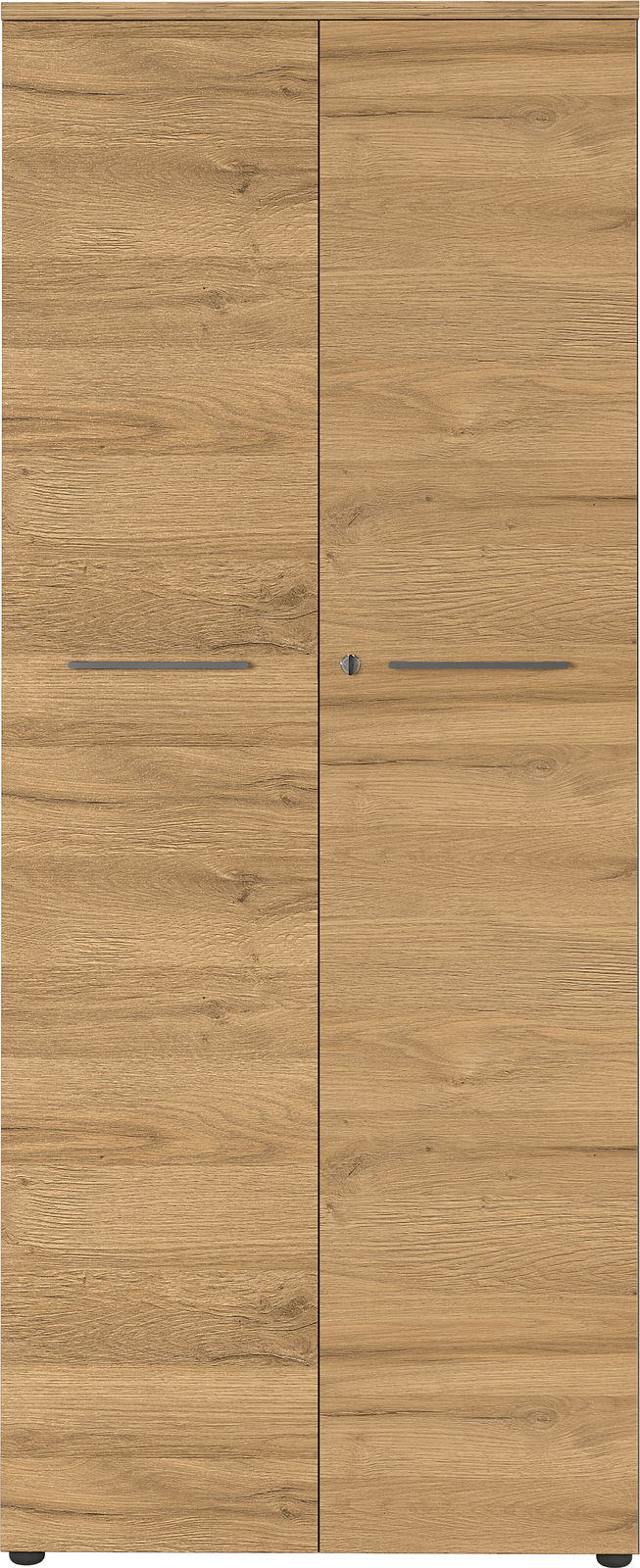 Aktenschrank aus Holz mit zwei Türen, frontale Ansicht