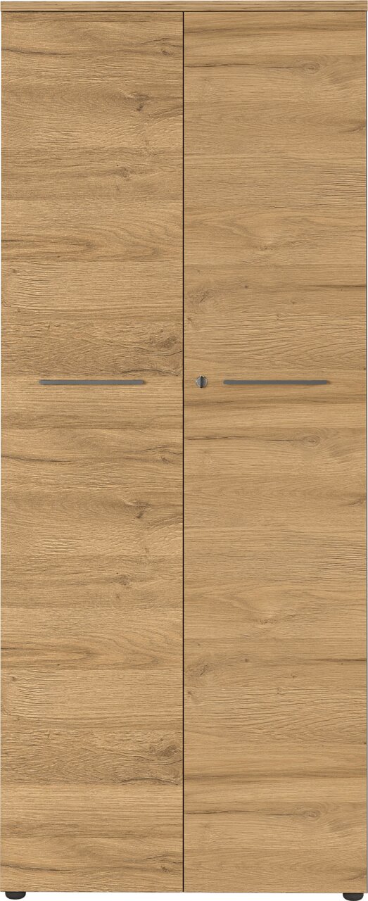 Aktenschrank aus Holz mit zwei Türen, frontale Ansicht