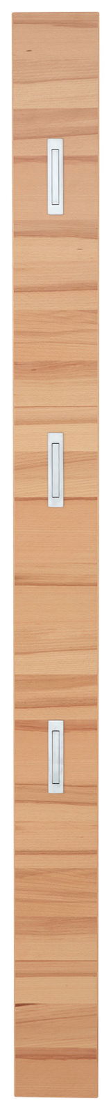 Garderobenpaneel aus Holz mit drei Haken, frontale Ansicht