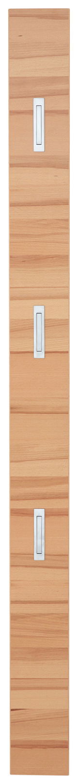 Garderobenpaneel aus Holz mit drei Haken, frontale Ansicht