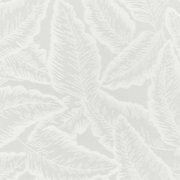 Nahaufnahme eines Fertigvorhangs mit weißem Blattmuster auf transparentem Hintergrund