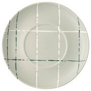 Kombi-Untertasse mit grün-weißem Karomuster, Draufsicht