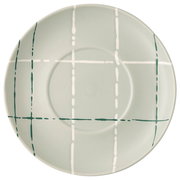 Kombi-Untertasse mit grün-weißem Karomuster, Draufsicht