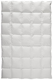 Weiße Bettdecke in Kassettensteppung, Draufsicht