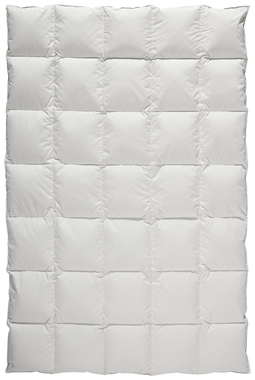 Weiße Bettdecke in Kassettensteppung, Draufsicht