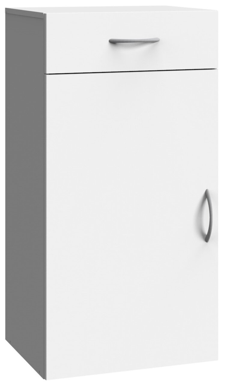 XORA Kommode MULTIRAUMKONZEPT Weiße Kommode mit einer Schublade und einer Tür, seitliche Perspektive