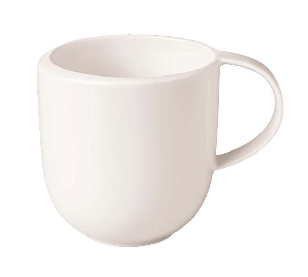 Villeroy & Boch Kaffeetasse NEW MOON Weißer Kaffeebecher NewMoon 310ml, seitliche Perspektive