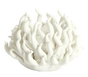Weißer Teelichthalter in Korallenform, seitliche Perspektive