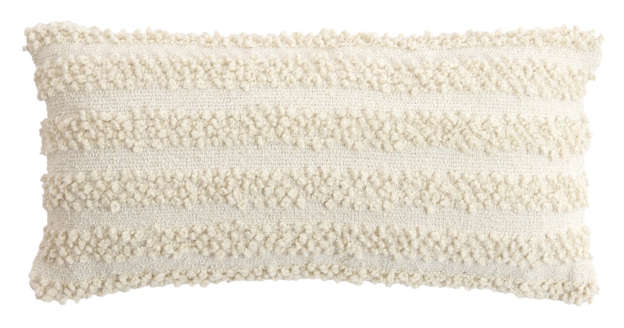 Light&Living Kissen 30x60cm MAGLIE Rechteckiges Kissen mit cremefarbenen, strukturierten Streifen, Frontalansicht