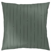 Grünes Kissen mit vertikalen Streifen und kleinen Buchstaben, Vorderansicht