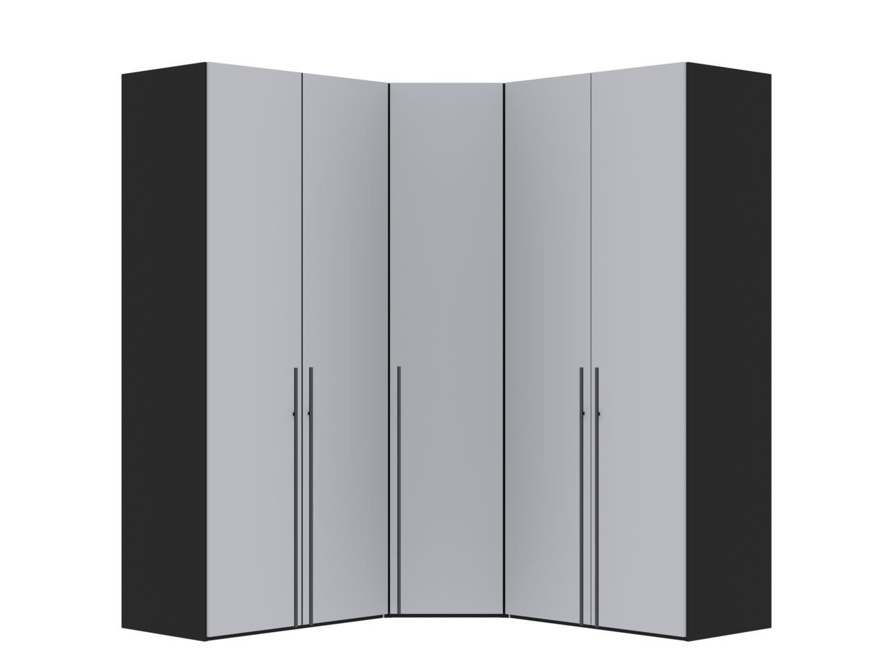 Jutzler Drehtüren-Eck-Schrank 5-trg JUTZLER Eckschrank mit fünf Drehtüren in moderner Optik, frontal abgebildet.