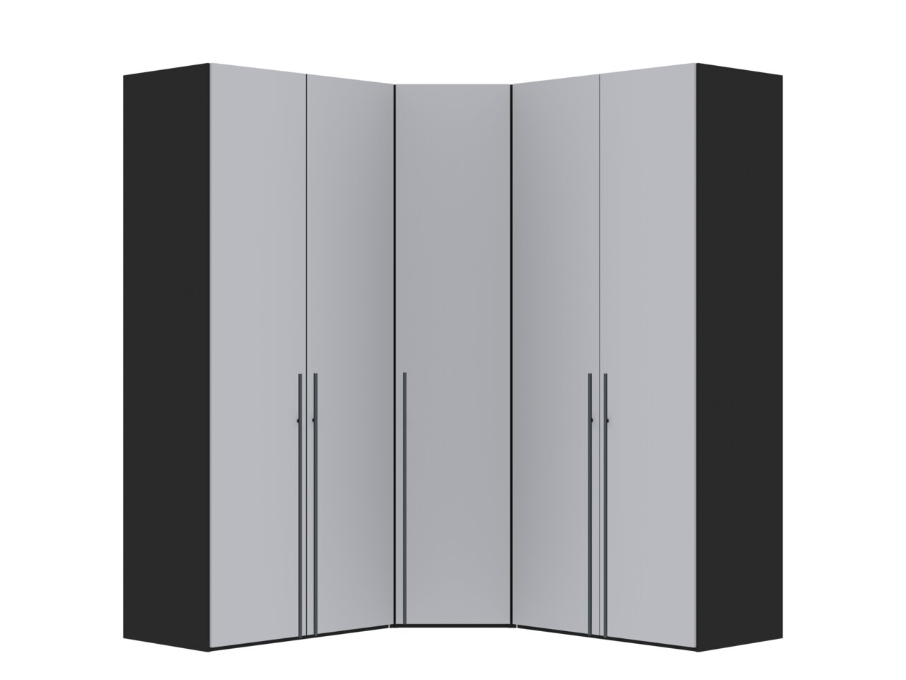 Jutzler Drehtüren-Eck-Schrank 5-trg JUTZLER Eckschrank mit fünf Drehtüren in moderner Optik, frontal abgebildet.