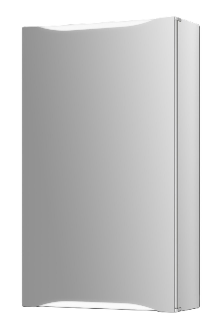 Moderner Spiegelschrank in seitlicher Perspektive