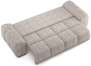 Graues Funktionssofa in Liegeposition aus der Vogelperspektive