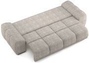 Graues Funktionssofa in Liegeposition aus der Vogelperspektive