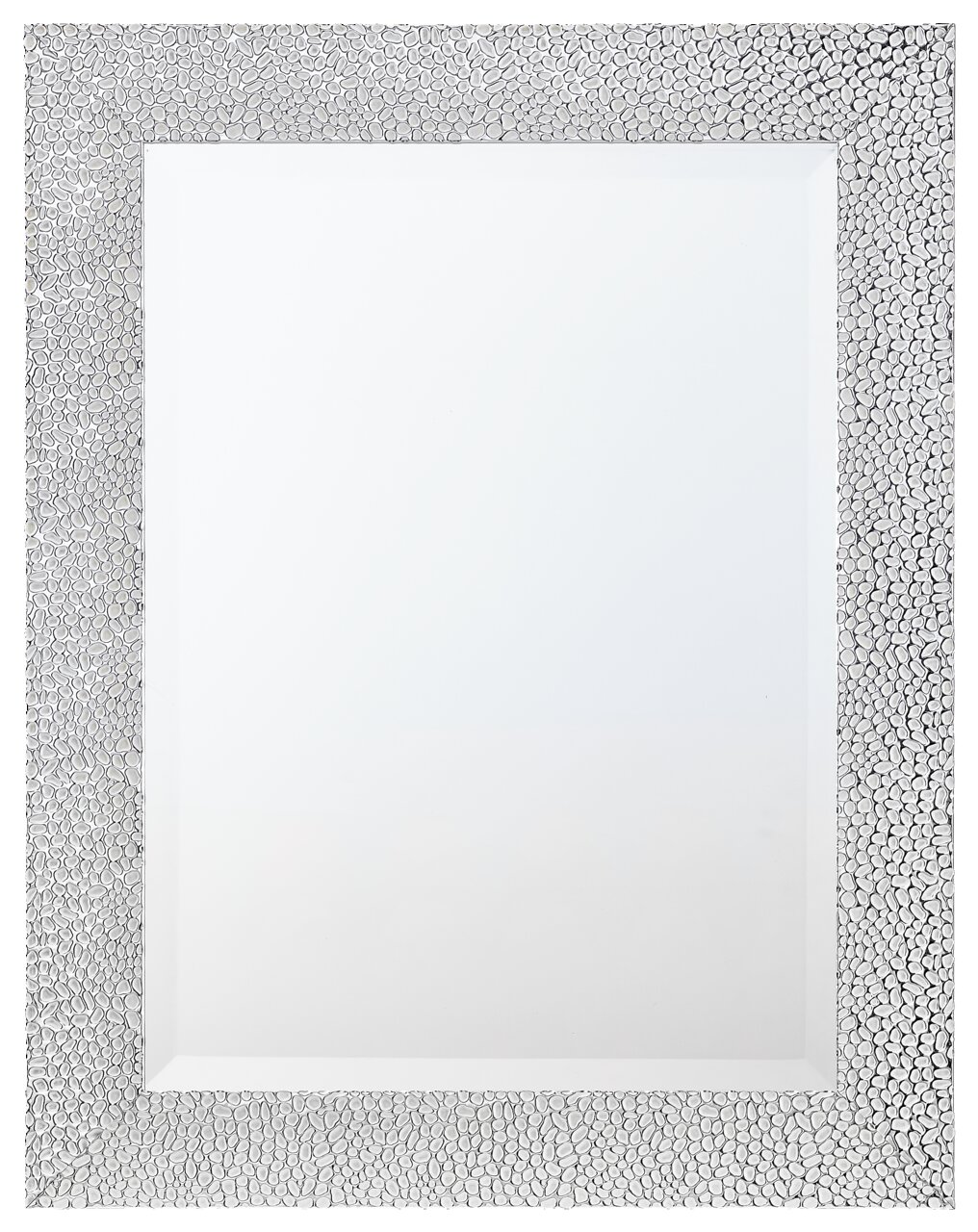 Rechteckiger Spiegel mit dekorativem Rahmen in Nahaufnahme, ca. 55x70 cm