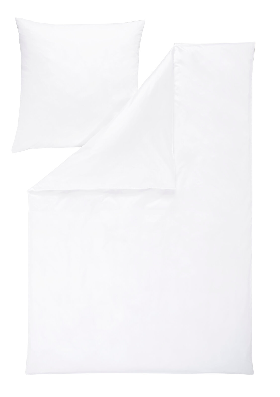 Weiße Bettwäsche 135x200cm mit Kissenbezug, Draufsicht