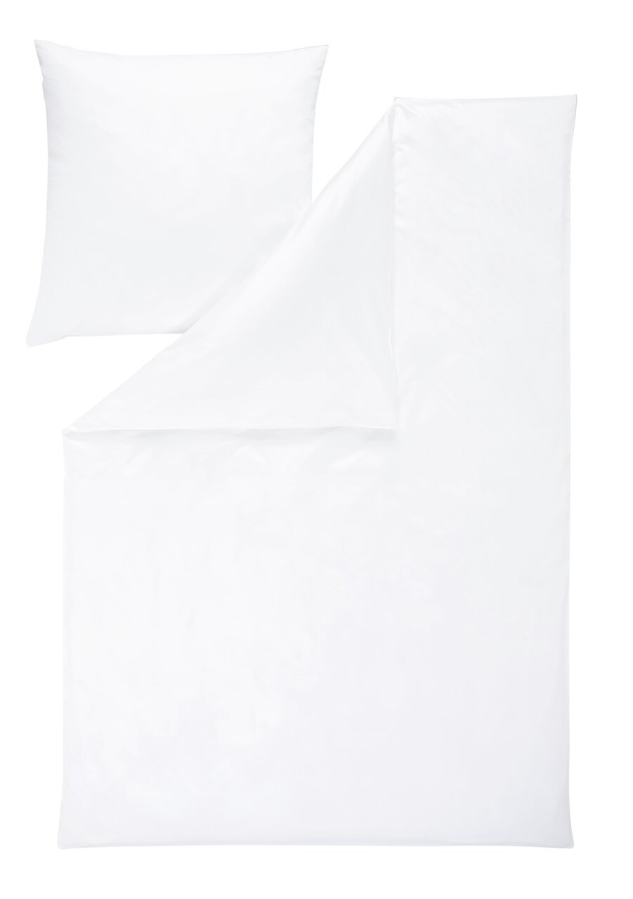 Weiße Bettwäsche 135x200cm mit Kissenbezug, Draufsicht