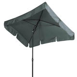 Grauer Sonnenschirm Doppler SUN LINE 225x120 aus seitlicher Perspektive