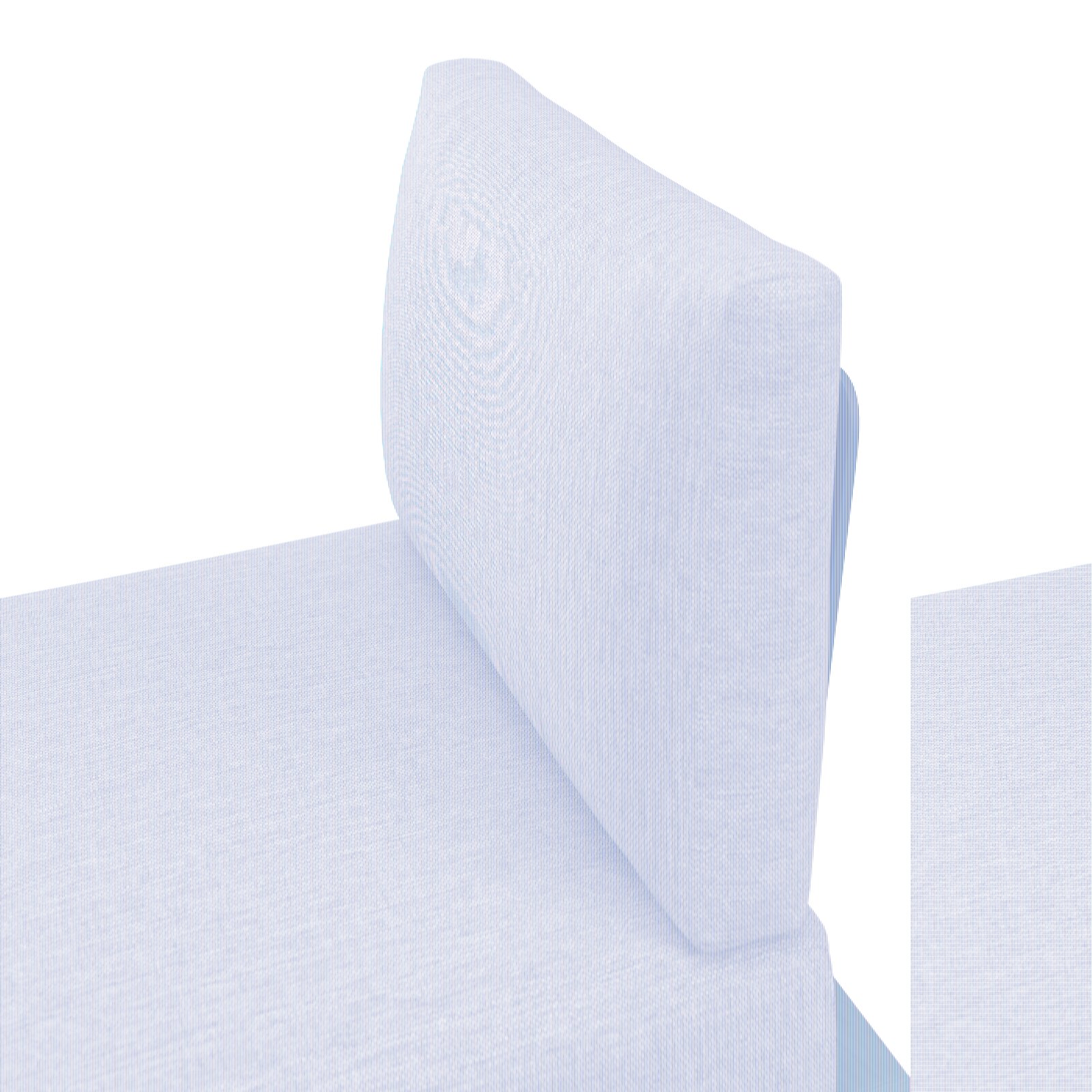 Detailansicht eines Loungesofas mit hellgrauem Stoffbezug, seitliche Perspektive auf Rückenlehne und Sitzfläche.