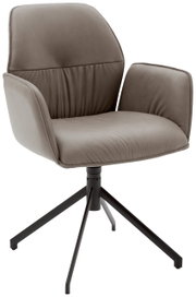 Moderne fauteuil met gestoffeerde zitting en rugleuning, zijaanzicht