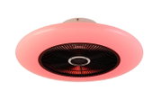 Rosa Deckenventilator mit modernem Design, von unten betrachtet