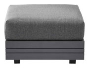 Grauer Loungesessel mit quadratischer Sitzfläche, seitliche Perspektive