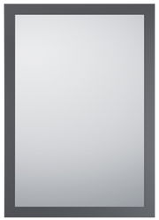 Rechteckiger Spiegel mit schwarzem Rahmen, frontal fotografiert