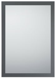 Rechteckiger Spiegel mit schwarzem Rahmen, frontal fotografiert