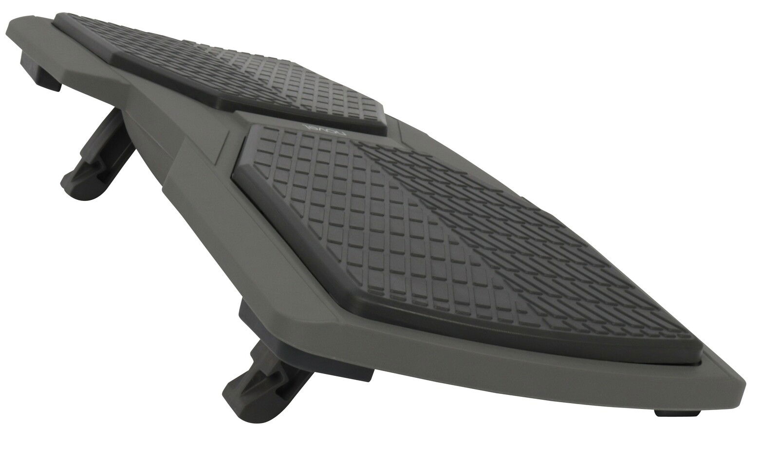 Ergonomische Fußstütze mit rutschfester Oberfläche, seitliche Perspektive