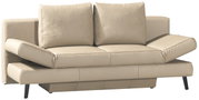 Beiges Querschläfer-Sofa mit verstellbaren Armlehnen, Vorderansicht
