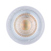 LED-lamp van bovenaf gezien, met een helder, gestructureerd oppervlak.