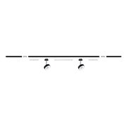 Linienverbinder mit drei integrierten Leuchten, perspektivisch von der Seite betrachtet.