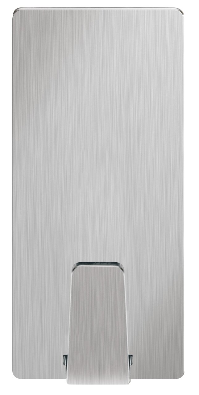 Tesa Powerstrips WATERPROOF Frontansicht eines modernen, wasserfesten Edelstahlhakens von tesa Powerstrips.