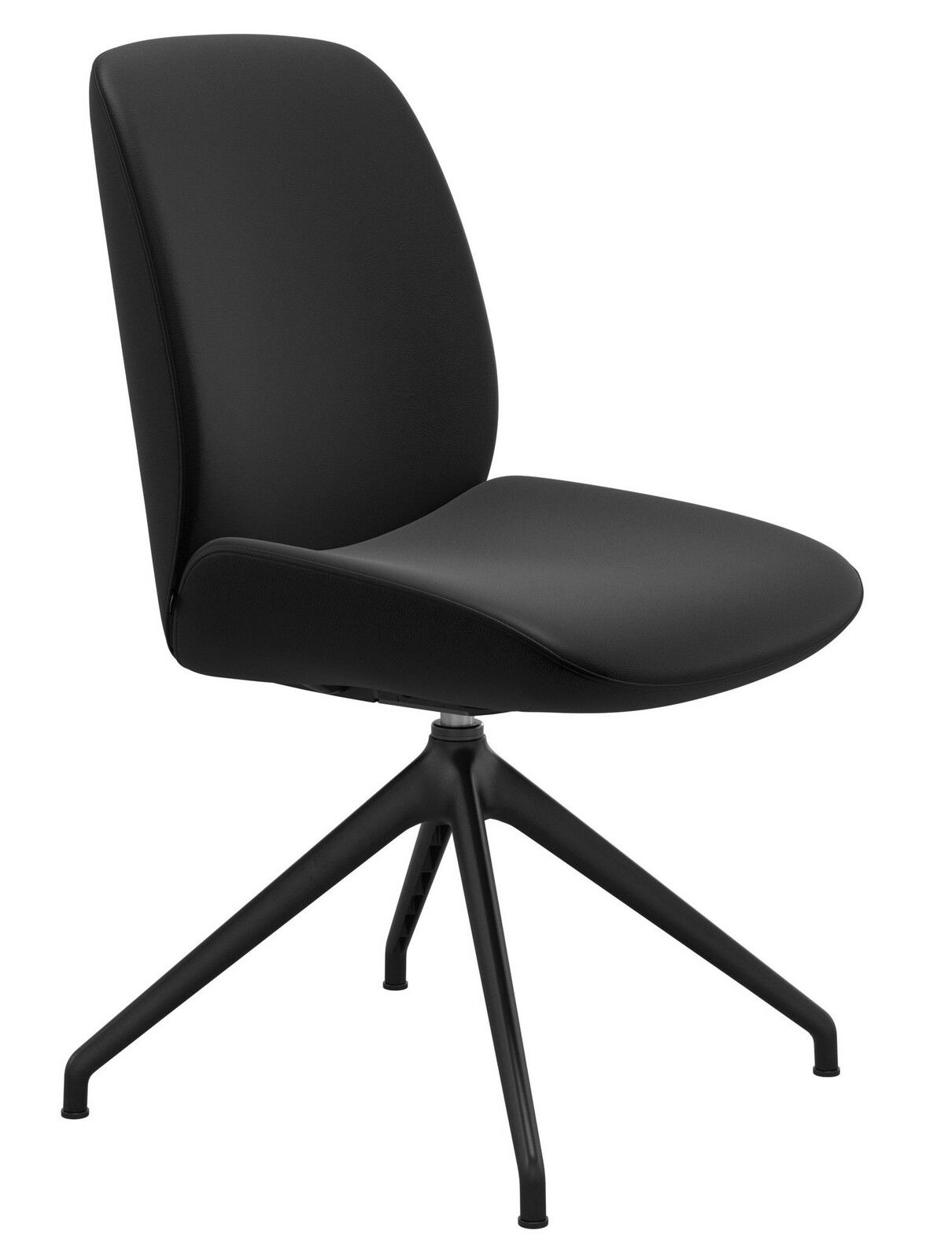 Stressless Stuhl DINING BAY Moderner schwarzer Stuhl mit vierbeinigem Metallgestell, seitliche Perspektive