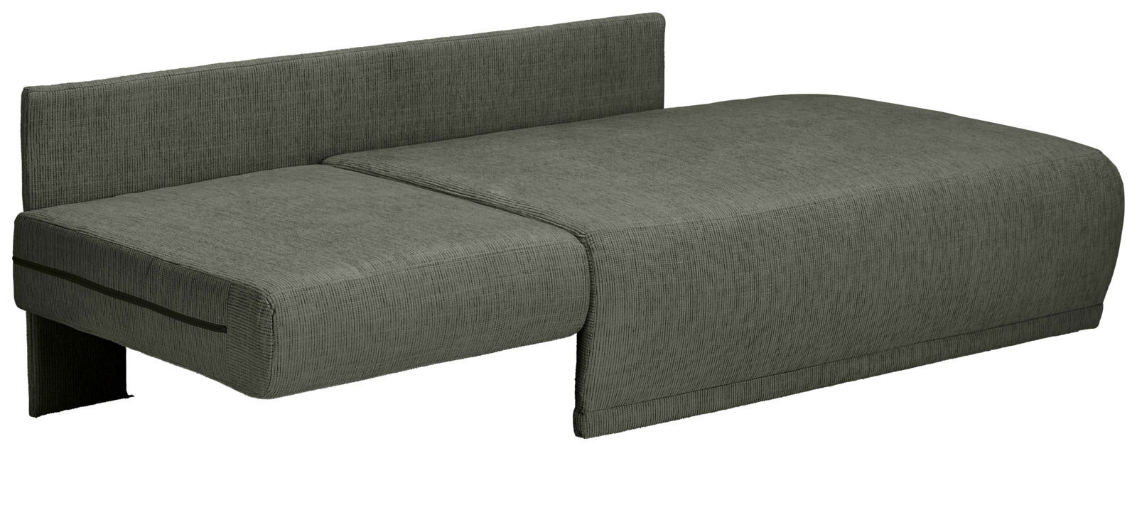 Graue Recamiere in seitlicher Perspektive mit modernem Design und klaren Linien