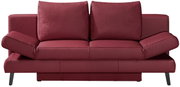 Rotes Querschläfer-Sofa mit verstellbaren Armlehnen, Frontalansicht