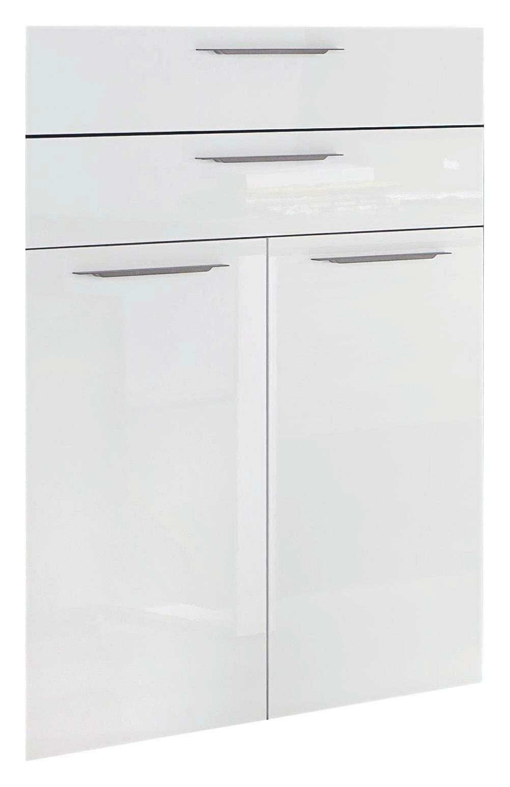 XORA Front DIVINO Weiße Schrankfront mit zwei Türen und zwei Schubladen, Ansicht von vorne