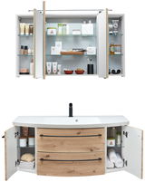 Badkombination 3-tlg. mit Spiegelschrank und Waschbeckenunterschrank, Frontansicht