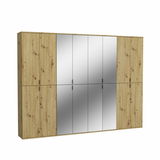 Garderobenkombination aus Holz mit Spiegeltüren, frontal betrachtet