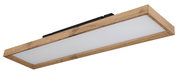 Rechteckige Deckenleuchte mit Holzrahmen, seitliche Perspektive