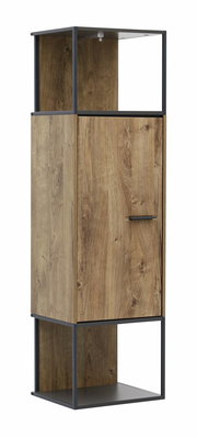 Holz-Stand- und Hängeelement mit Metallrahmen, frontale Perspektive