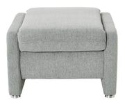 Grauer Hocker aus Stoff, Vorderansicht