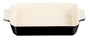 Schwarze Auflaufform 25cm mit cremefarbener Innenseite, Ansicht von oben