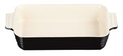 Schwarze Auflaufform 25cm mit cremefarbener Innenseite, Ansicht von oben